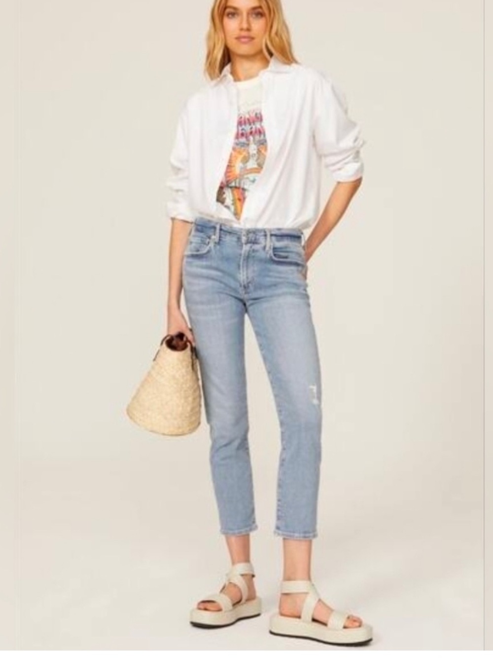 Citizens of Humanity Ella Slim Crop Light Wash Size 25